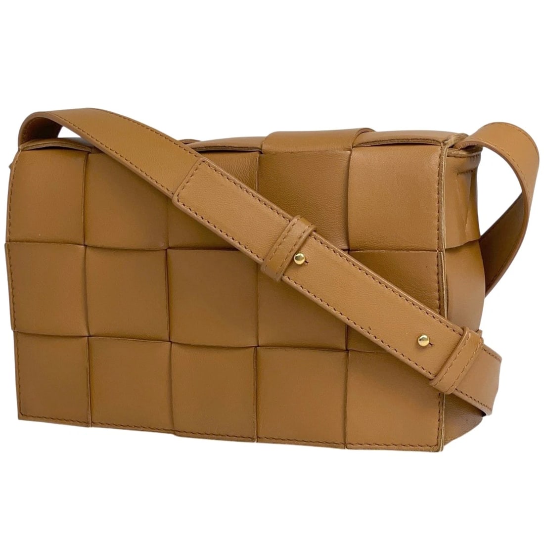 BOTTEGAVENETA CASSETTE SHOULDER BAG: BOTTEGAVENETA Cassette Shoulder Bag Brand: BOTTEGAVENETA Type/Style: Shoulder Bag Material: leather Color: Brown Size: Width 22cm(8.7") Height 14cm(5.5") Depth 4.5cm(1.8") Accessories: None
