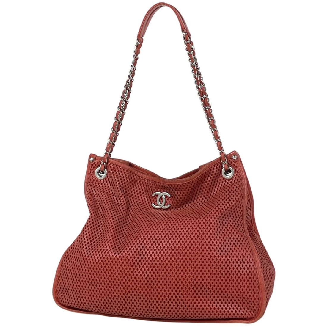CHANEL CC LOGO CHAIN SHOULDER BAG: CHANEL CC logo Chain Shoulder Bag Brand: CHANEL Type/Style: Shoulder Bag Material: leather Color: Orange Size: Width 34cm(13.4") Height 30cm(11.8") Depth 17cm(6.7") Accessories: None Accessories