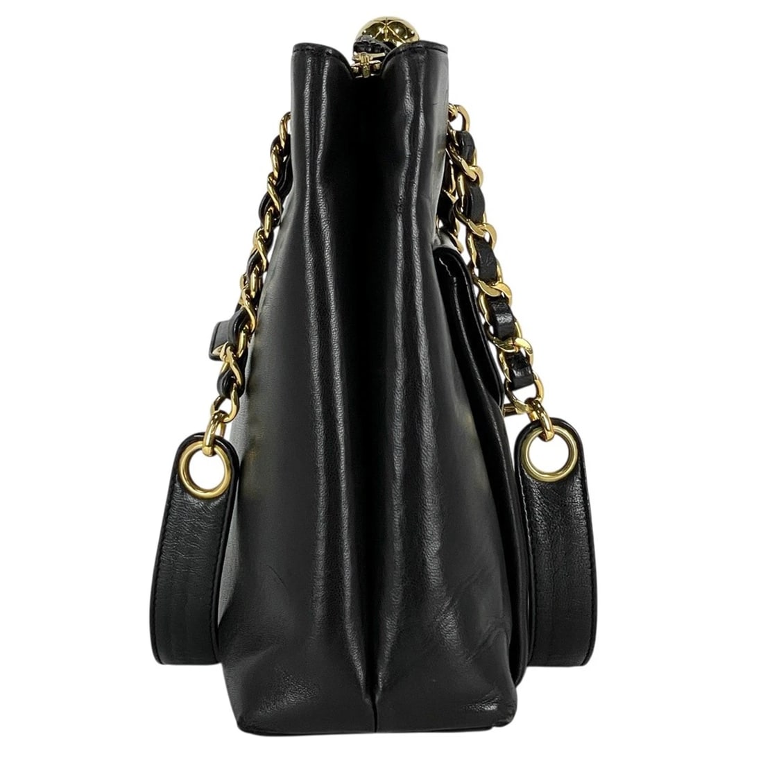 CHANEL (INTERLOCKING) CC LOGO CHAIN TOTE BAG - 4