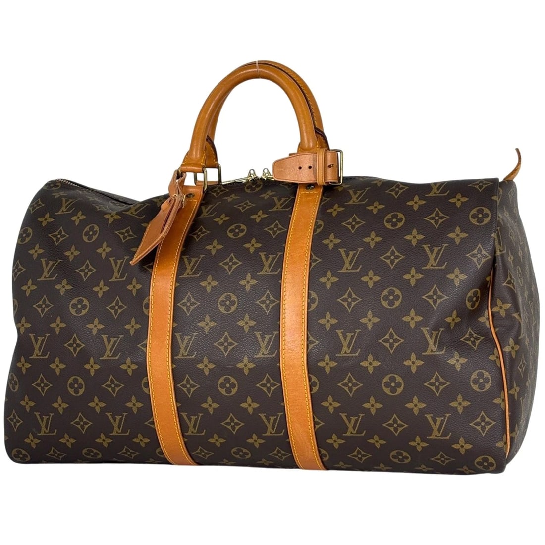 LOUIS VUITTON KEEPALL50 HAND BAG TRAVEL HAND BAG: Louis Vuitton keepall50 Hand Bag Travel Hand Bag Brand: Louis Vuitton Type/Style: Hand Bag Material: Monogram Color: Brown Size: Width 50cm(19.7") Height 28cm(11") Depth 22cm(8.7") Accessories: None