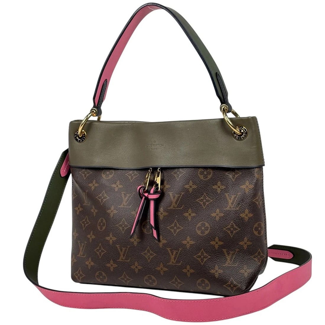 LOUIS VUITTON TUILE REEVESS 2WAY SHOULDER BAG HAND BAG: Louis Vuitton Tuile Reevess 2WAY Shoulder Bag Hand Bag Brand: Louis Vuitton Type/Style: Hand Bag Material: Monogram Color: Brown Green Size: Width 26.5cm(10.4") Height 25.5cm(10") Depth 10cm(3.9")