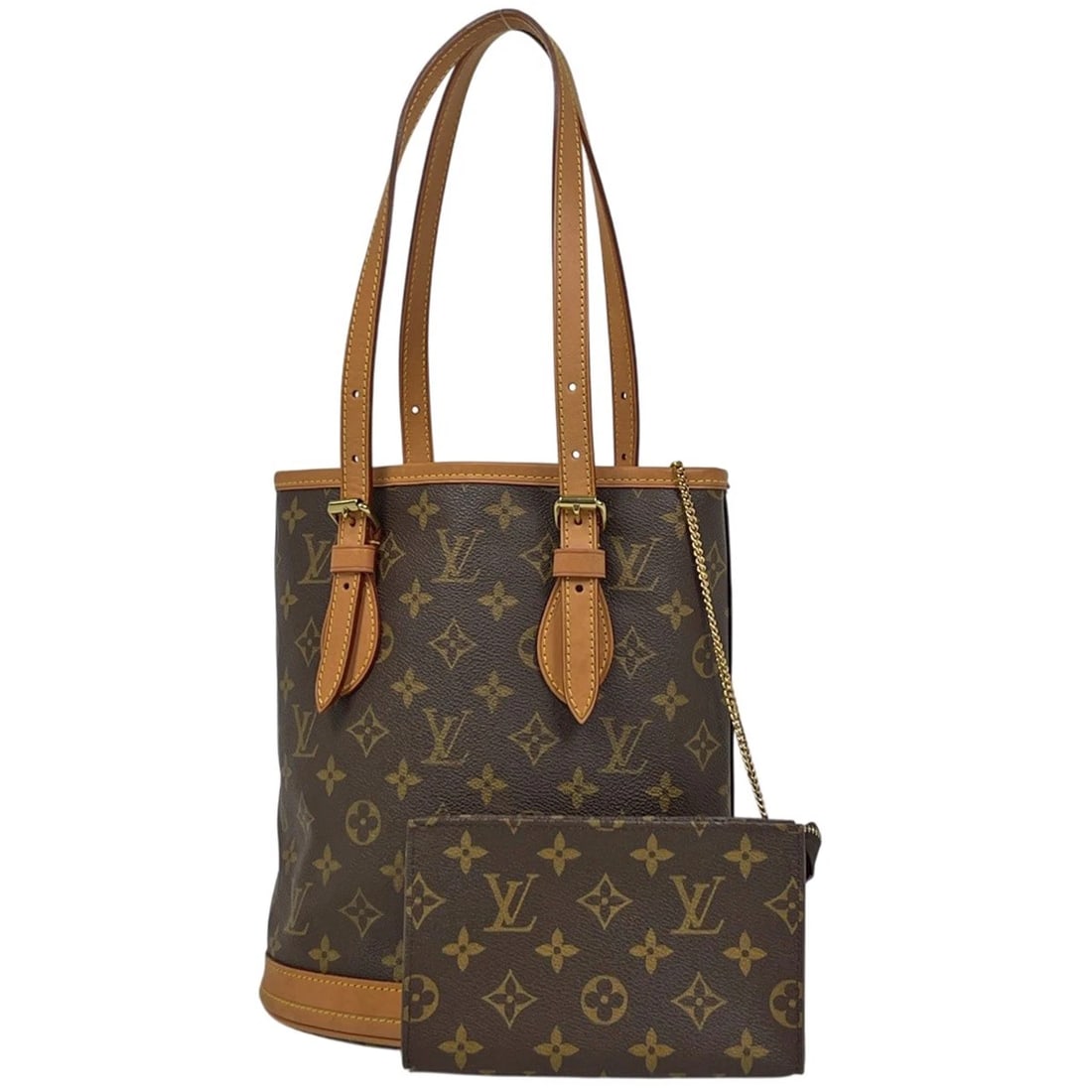 LOUIS VUITTON PETITE BUCKET PM TOTE BAG MONOGRAM BROWN: Louis Vuitton Petite bucket PM Tote Bag Monogram Brown Brand: Louis Vuitton Type/Style: Tote Bag Material: Monogram Color: Brown Size: Width 23cm(9.1") Height 26cm(10.2") Depth 16cm(6.3") Accessor
