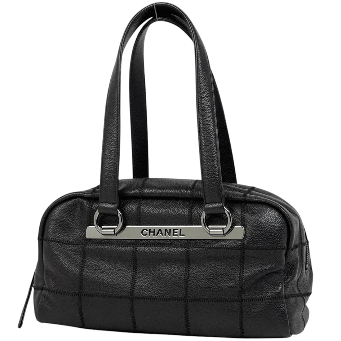 CHANEL CHOCOLATE BAR MINI HANDBAG HAND BAG HAND BAG: CHANEL Chocolate Bar Mini Handbag Hand Bag Hand Bag Brand: CHANEL Type/Style: Hand Bag Material: leather Color: Black Size: Width 29cm(11.4") Height 15cm(5.9") Depth 14cm(5.5") Accessories: None <