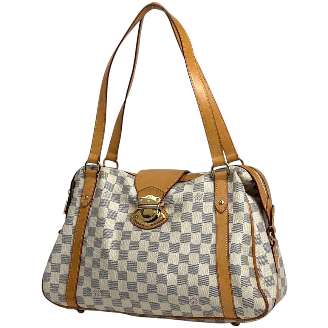 LOUIS VUITTON STRESA PM TOTE BAG SHOULDER BAG: Louis Vuitton Stresa PM Tote Bag Shoulder Bag Brand: Louis Vuitton Type/Style: Shoulder Bag Material: Damier Azur Color: White Size: Width 38cm(15") Height 22cm(8.7") Depth 12cm(4.7") Accessories: