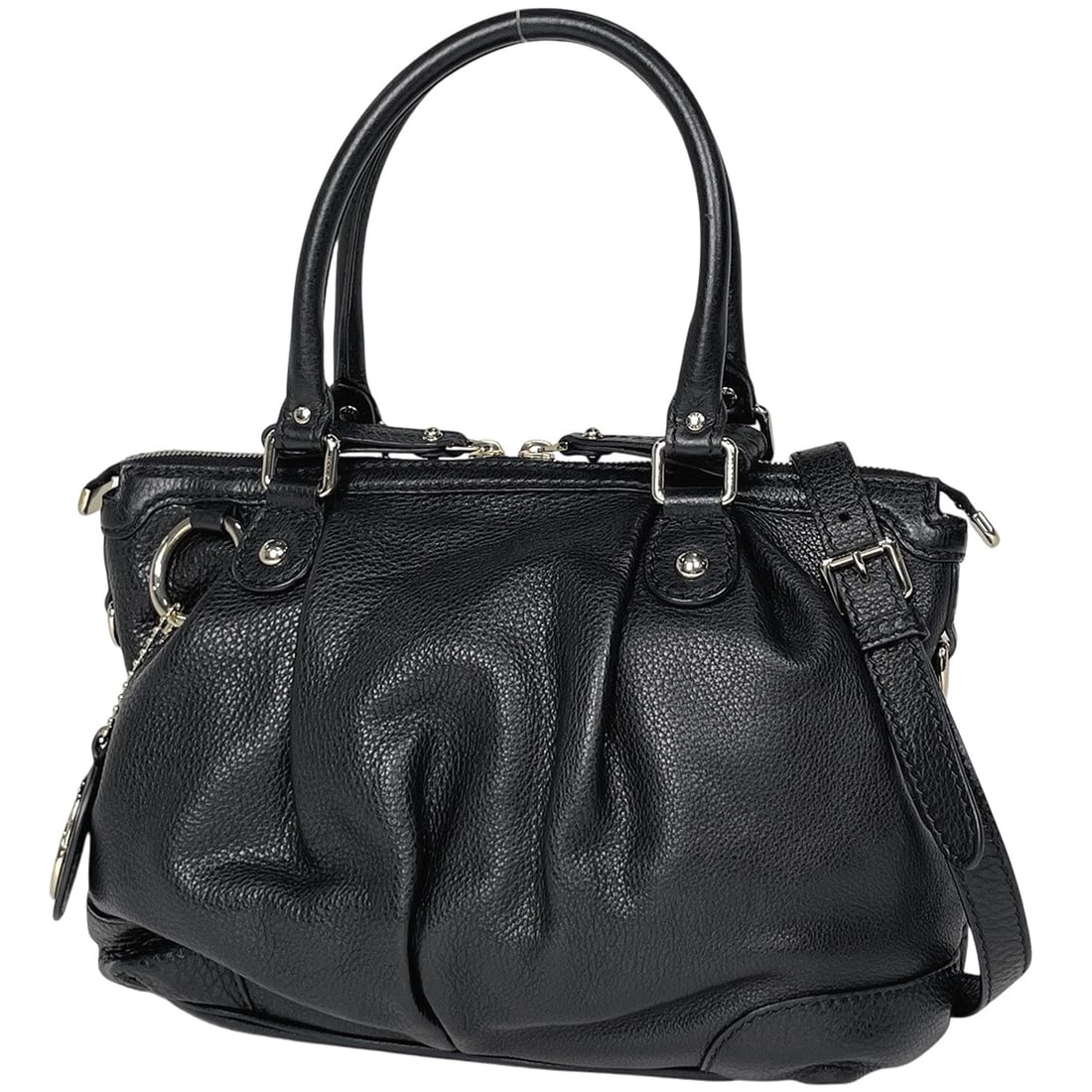 GUCCI SUKIE HAND BAG 2WAY HAND BAG LEATHER BLACK (1 of 5)
