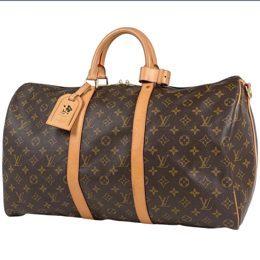 LOUIS VUITTON KEEPALL BANDOULIERE 50 HAND BAG: Louis Vuitton keepall Bandouliere 50 Hand Bag Brand: Louis Vuitton Type/Style: Hand Bag Material: Monogram Color: Brown Size: Width 51cm(20.1") Height 29cm(11.4") Depth 21cm(8.3") Accessories: Non