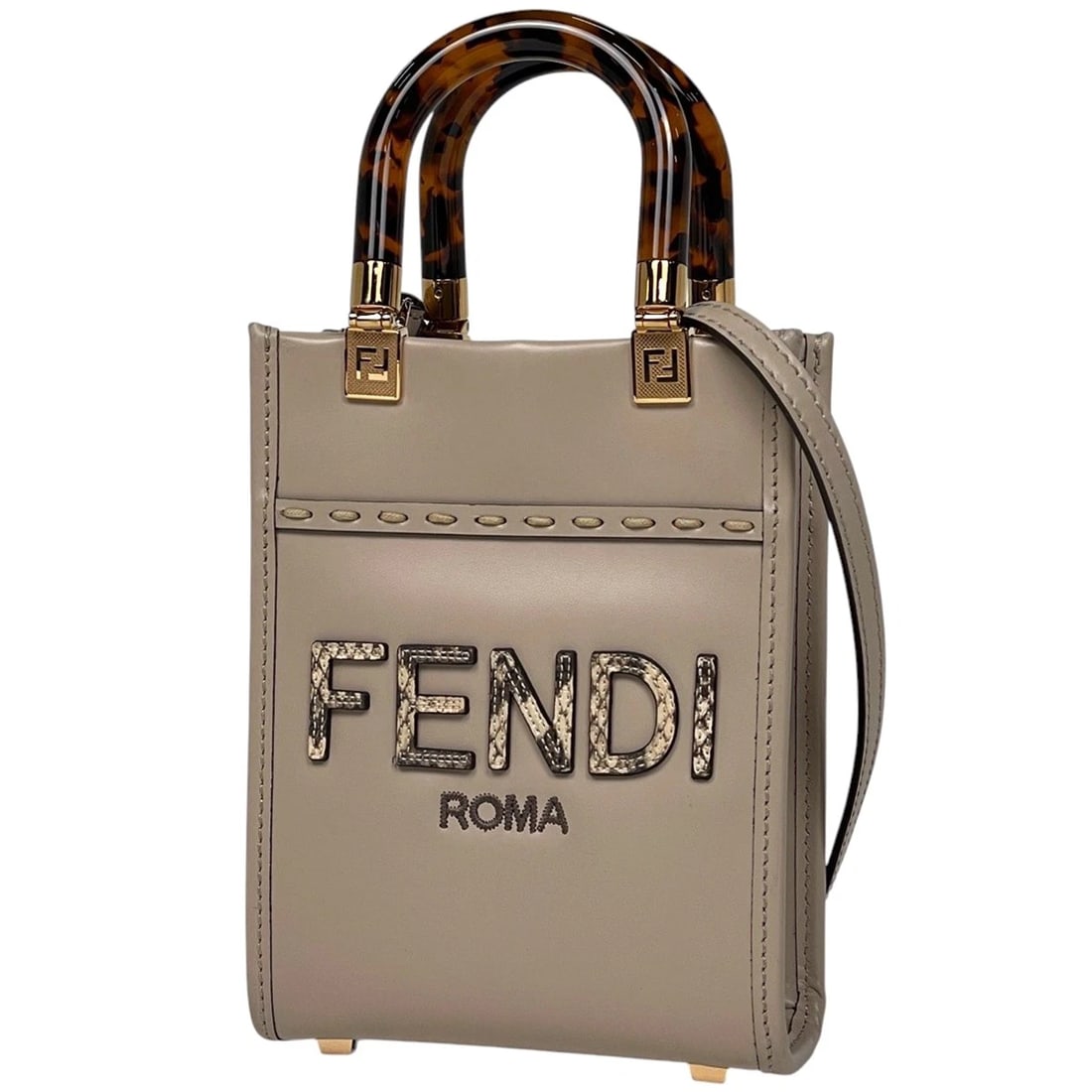 FENDI SUNSHINE SHOPPER SMALL 2WAY SHOULDER BAG: FENDI Sunshine Shopper Small 2WAY Shoulder Bag Brand: FENDI Type/Style: Hand Bag Material: leather Color: Beige Size: Width 13cm(5.1") Height 17.5cm(6.9") Depth 6cm(2.4") Accessories: None