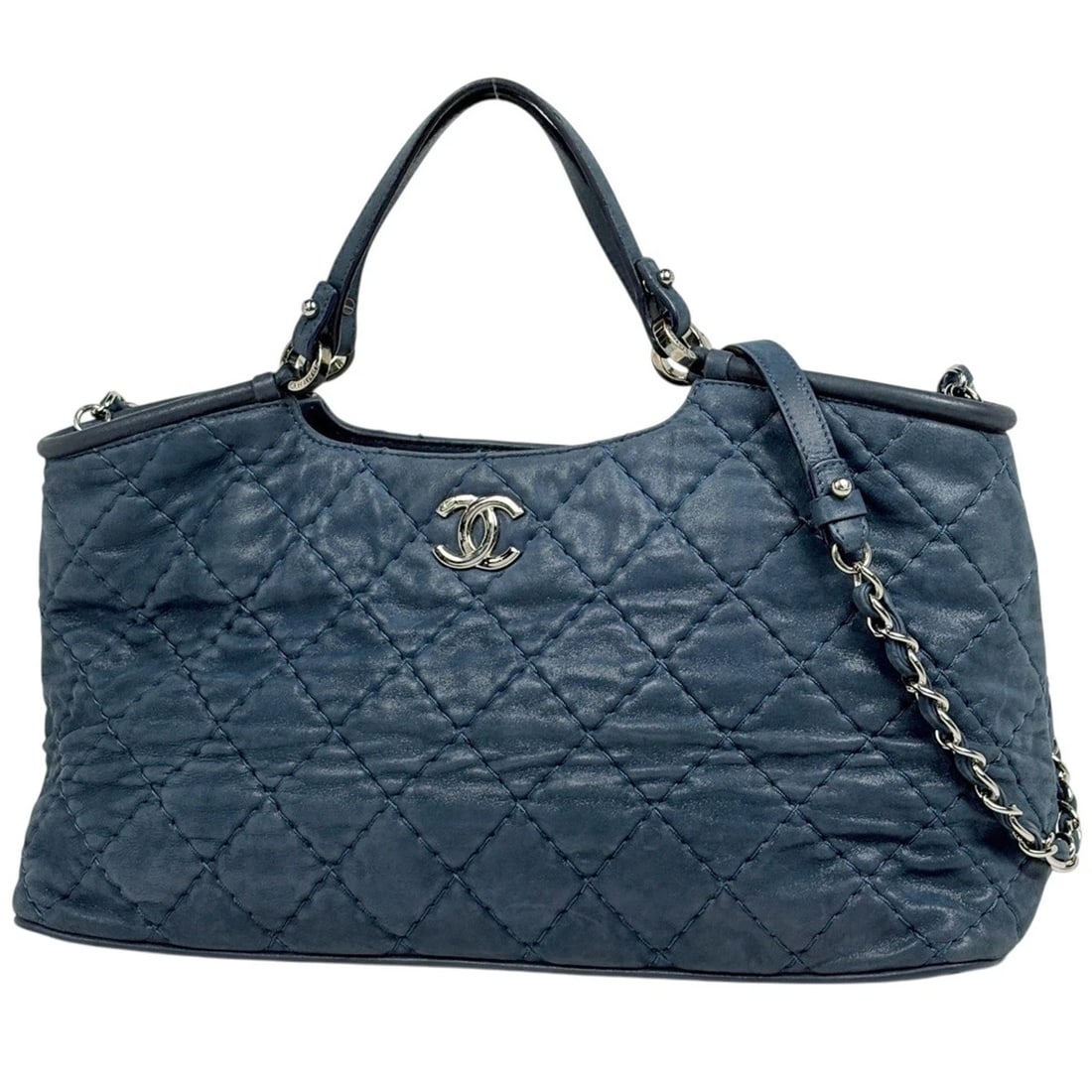 CHANEL WILD STITCH TOTE BAG 2WAY SHOULDER BAG: CHANEL Wild Stitch Tote Bag 2WAY Shoulder Bag Brand: CHANEL Type/Style: Tote Bag Material: leather Color: Blue Size: Width 40cm(15.7") Height 23cm(9.1") Depth 17cm(6.7") Accessories: None