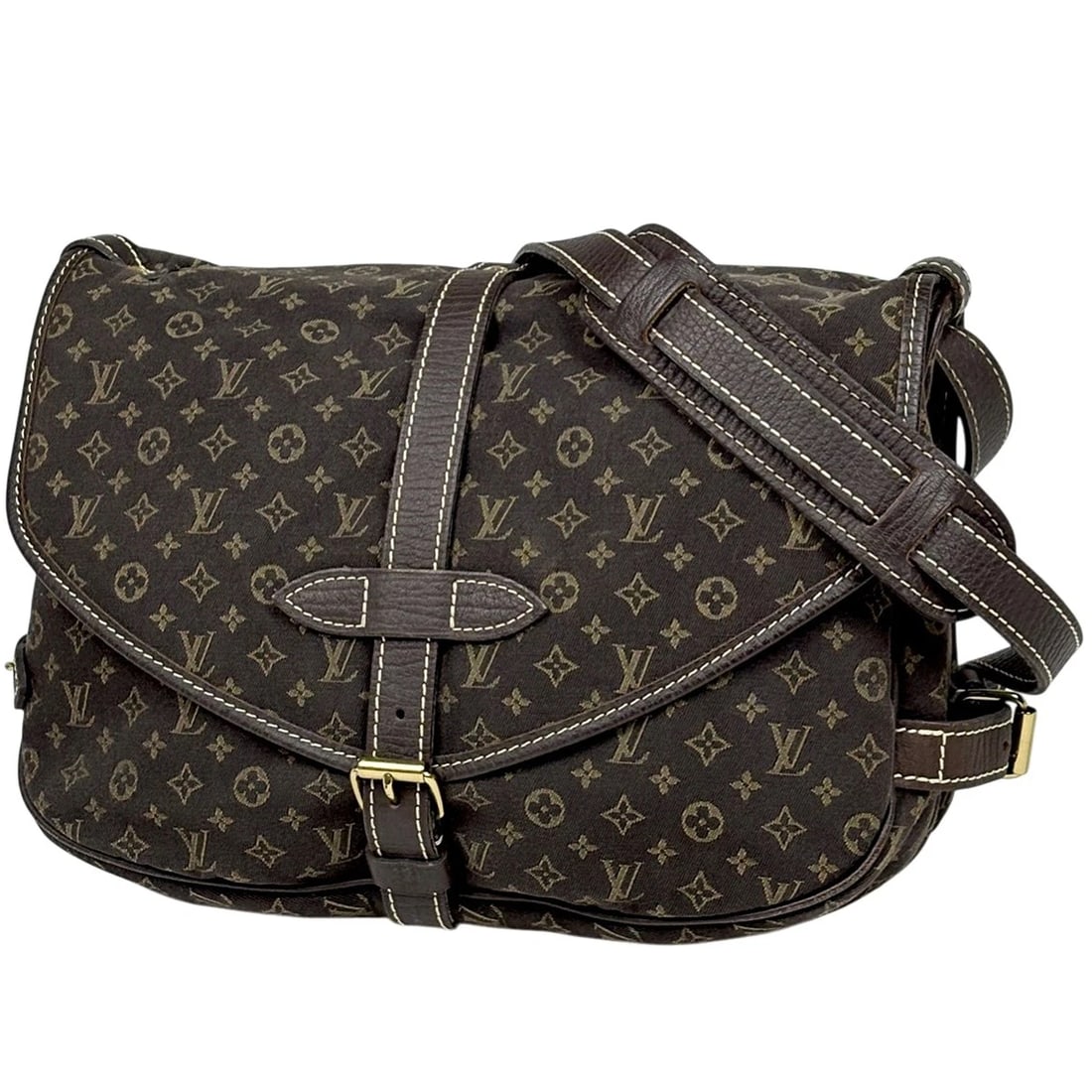LOUIS VUITTON MULES 30 DIAGONALLY HUNG SHOULDER BAG: Louis Vuitton Mules 30 Diagonally hung Shoulder Bag Brand: Louis Vuitton Type/Style: Shoulder Bag Material: Monogram mini run Color: Ebene (Brown) Size: Width 28cm(11") Height 20cm(7.9") Depth 10cm(3.