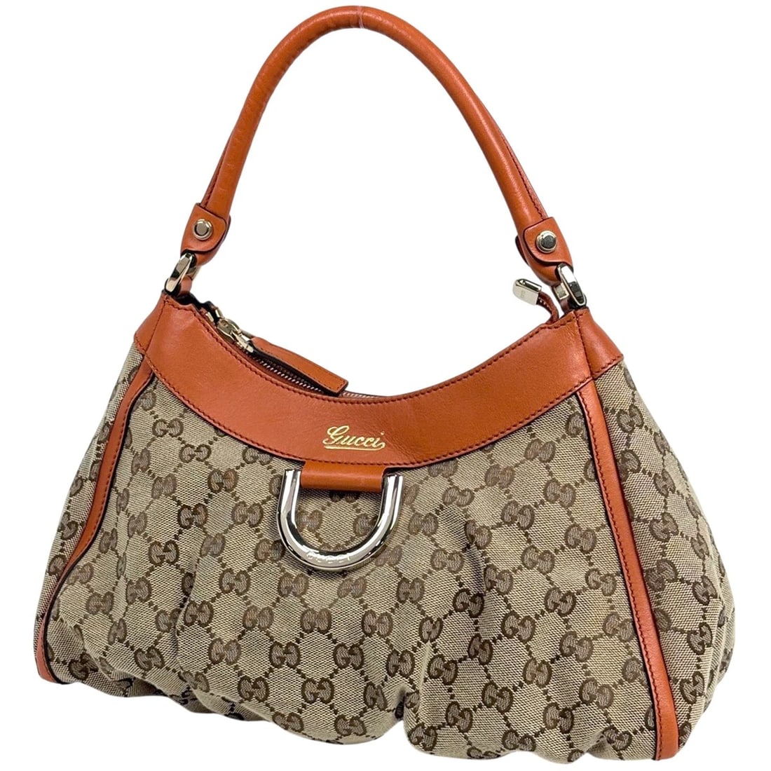 GUCCI GG PATTERN SHOULDER BAG SHOULDER BAG: GUCCI GG pattern Shoulder Bag Shoulder Bag Brand: GUCCI Type/Style: Shoulder Bag Material: GG canvas ?leather Color: Beige Orange Size: Width 29cm (11.4") Height (median) 18cm (7.1") Depth 13cm (5.1")