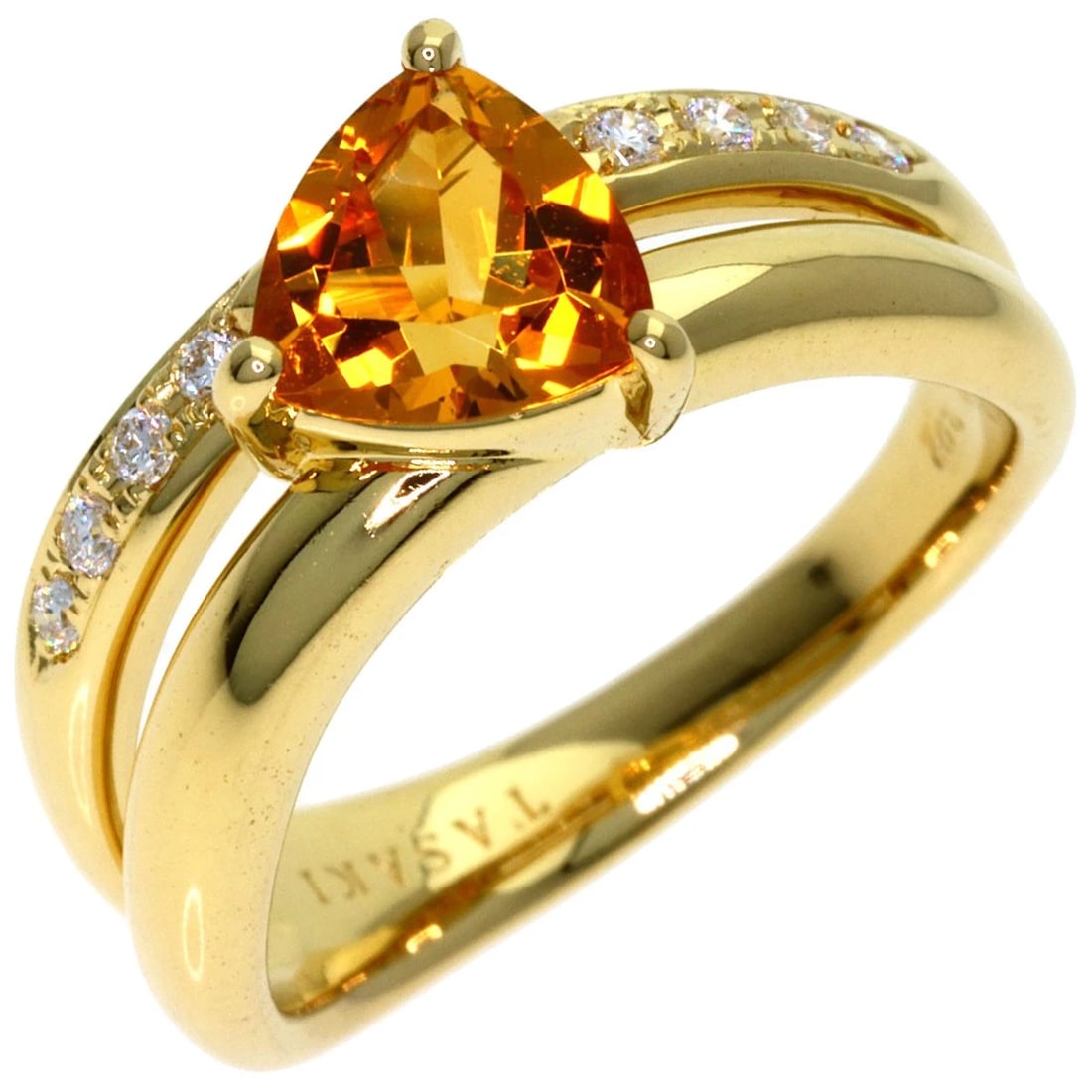 TASAKI COLORED STONE DIAMOND RING - 2