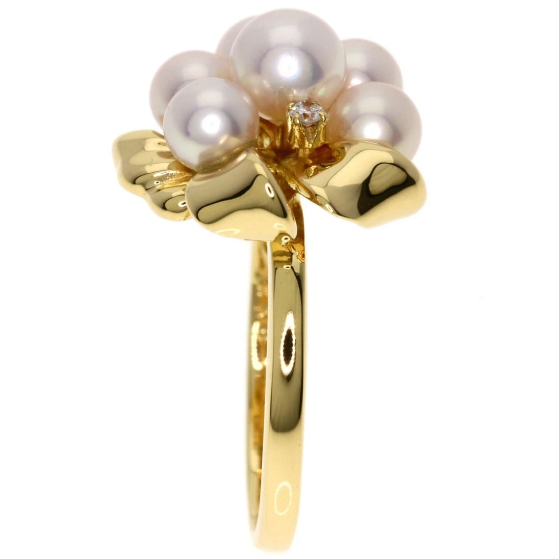 TASAKI PEARL PEARL DIAMOND RING K18 YELLOW GOLD: TASAKI Pearl Pearl Diamond Ring K18 Yellow Gold Brand: TASAKI Type/Style: Ring Material: K18 Yellow Gold, Color: Gold Size: 4.25 (US) Accessories: None Accessories Notice: When purchasing
