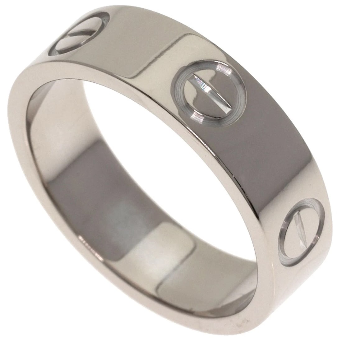 CARTIER LOVE RING K18 WHITE GOLD: CARTIER love Ring K18 White Gold Brand: CARTIER Type/Style: Ring Material: K18 White Gold, Color: Silver Size: 5.75 (US) Accessories: None Accessories Notice: When purchasing pre-owned goods, please