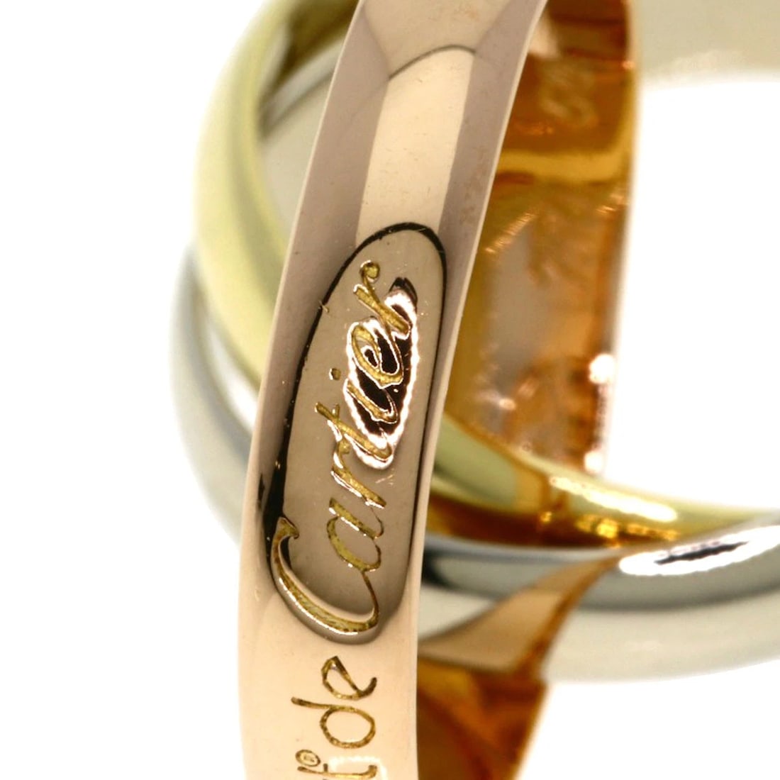 CARTIER TRINITY RING K18 YELLOW GOLD: CARTIER Trinity Ring K18 Yellow Gold Brand: CARTIER Type/Style: Ring Material: K18 Yellow Gold/18K Pink Gold/K18 White Gold, Color: Gold Size: 5.25 (US) Accessories: None Accessories Notic