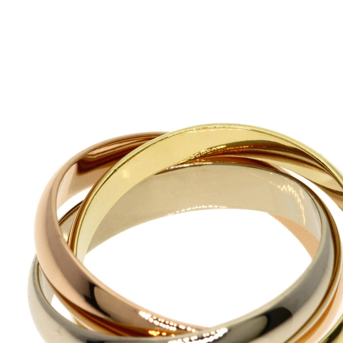 CARTIER TRINITY RING K18 YELLOW GOLD: CARTIER Trinity Ring K18 Yellow Gold Brand: CARTIER Type/Style: Ring Material: K18 Yellow Gold, Color: Gold Size: 4.5 (US) Accessories: None Accessories Notice: When purchasing pre-owned g