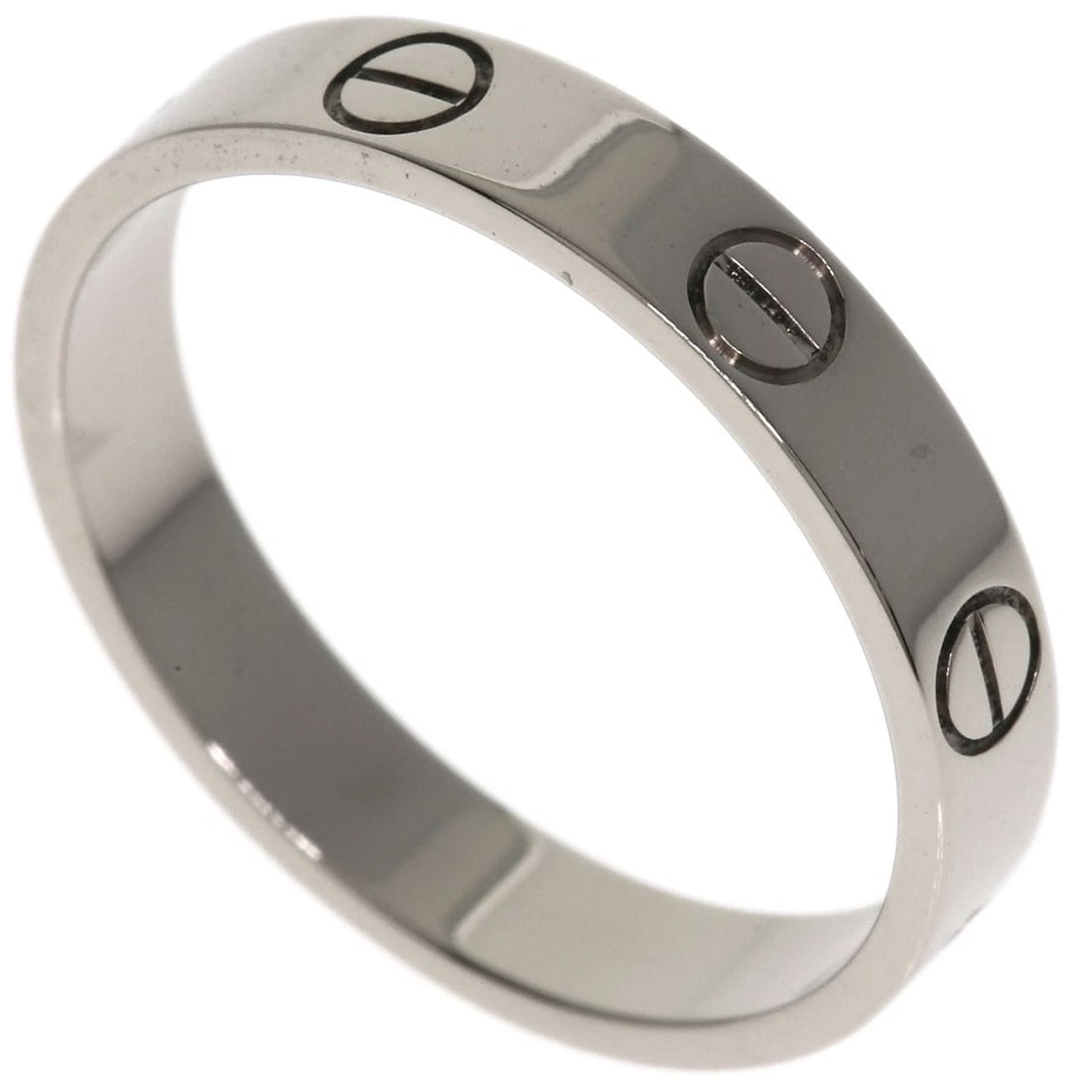 CARTIER MINI LOVE RING K18 WHITE GOLD: CARTIER Mini love Ring K18 White Gold Brand: Outlet Type/Style: Ring Material: K18 White Gold, Color: Silver Size: 7 (US) Accessories: None Accessories Notice: When purchasing pre-owned goods, please