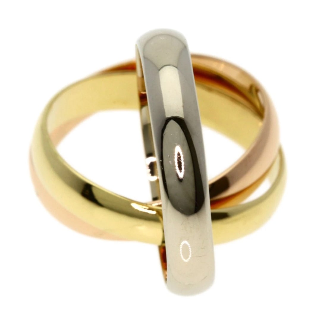 CARTIER TRINITY RING K18 YELLOW GOLD: CARTIER Trinity Ring K18 Yellow Gold Brand: CARTIER Type/Style: Ring Material: K18 Yellow Gold/18K Pink Gold/K18 White Gold, Color: Gold Size: 5 (US) Accessories: None Accessories Notice: