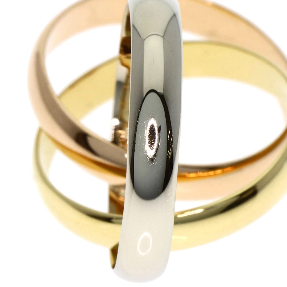 CARTIER TRINITY RING K18 YELLOW GOLD: CARTIER Trinity Ring K18 Yellow Gold Brand: CARTIER Type/Style: Ring Material: K18 Yellow Gold/18K Pink Gold/K18 White Gold, Color: Gold Size: 5.75 (US) Accessories: None Accessories Notic