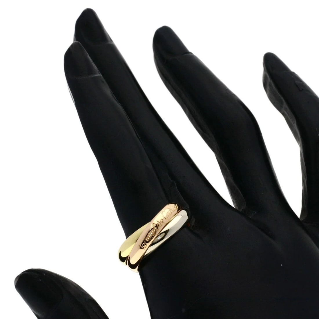 CARTIER TRINITY RING K18 YELLOW GOLD K18 WHITE GOLD: CARTIER Trinity Ring K18 Yellow Gold K18 White Gold Brand: CARTIER Type/Style: Ring Material: K18 Yellow Gold, Color: Gold Size: 7 (US) Accessories: None Accessories Notice: When purchasing pre-owned