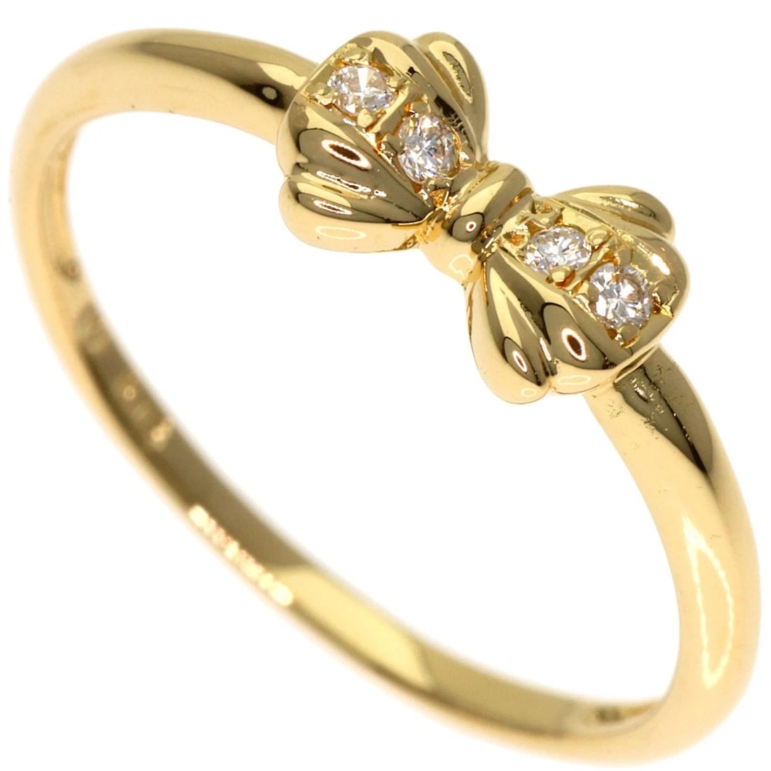 VENDOME RIBBON DIAMOND RING K18 YELLOW GOLD: VENDOME Ribbon Diamond Ring K18 Yellow Gold Brand: VENDOME Type/Style: Ring Material: K18 Yellow Gold, Main Stone/Creation Natural Color: Gold Size: 5 (US) Accessories: None Accessories No
