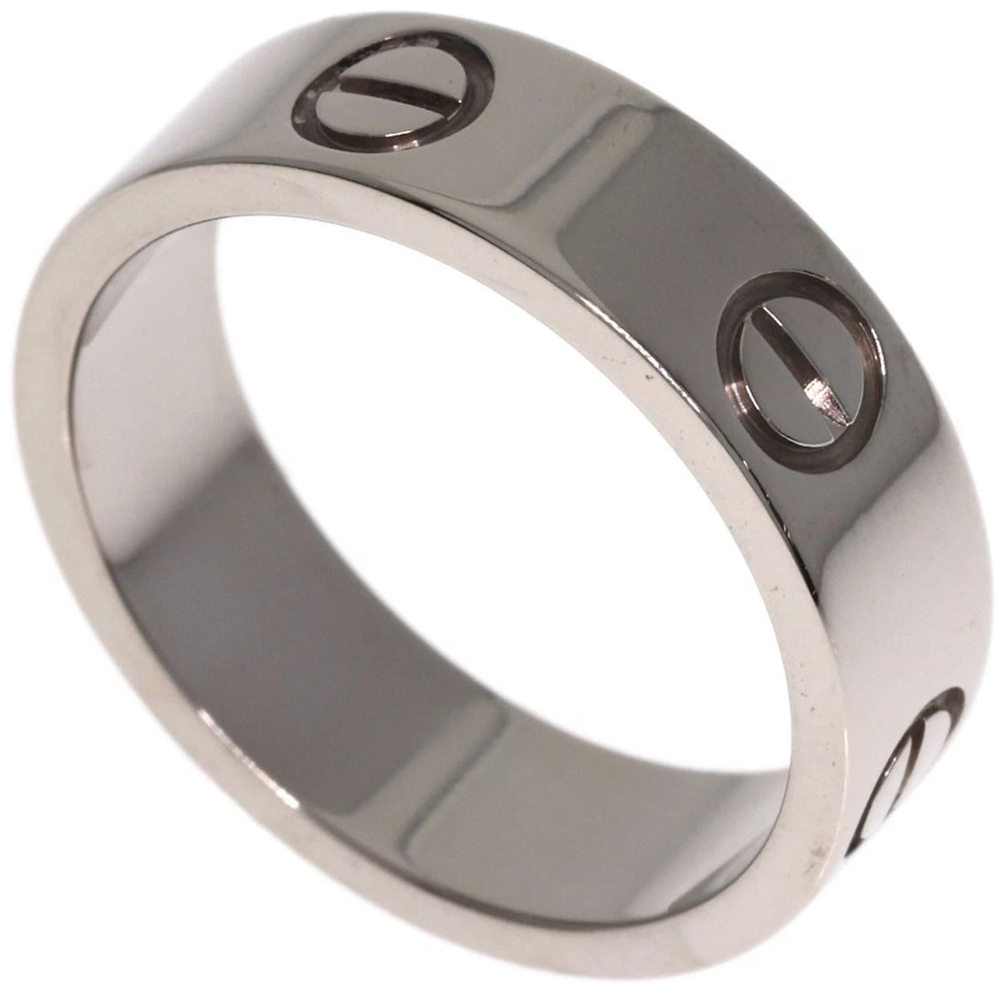 CARTIER LOVE RING K18 WHITE GOLD: CARTIER love Ring K18 White Gold Brand: CARTIER Type/Style: Ring Material: K18 White Gold, Color: Silver Size: 6.25 (US) Accessories: None Accessories Notice: When purchasing pre-owned goods, please