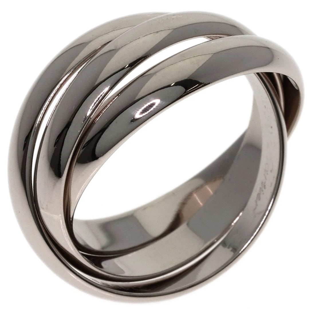 CARTIER TRINITY RING K18 WHITE GOLD: CARTIER Trinity Ring K18 White Gold Brand: CARTIER Type/Style: Ring Material: K18 White Gold, Color: Silver Size: 7 (US) Accessories: None Accessories Notice: When purchasing pre-owned goo