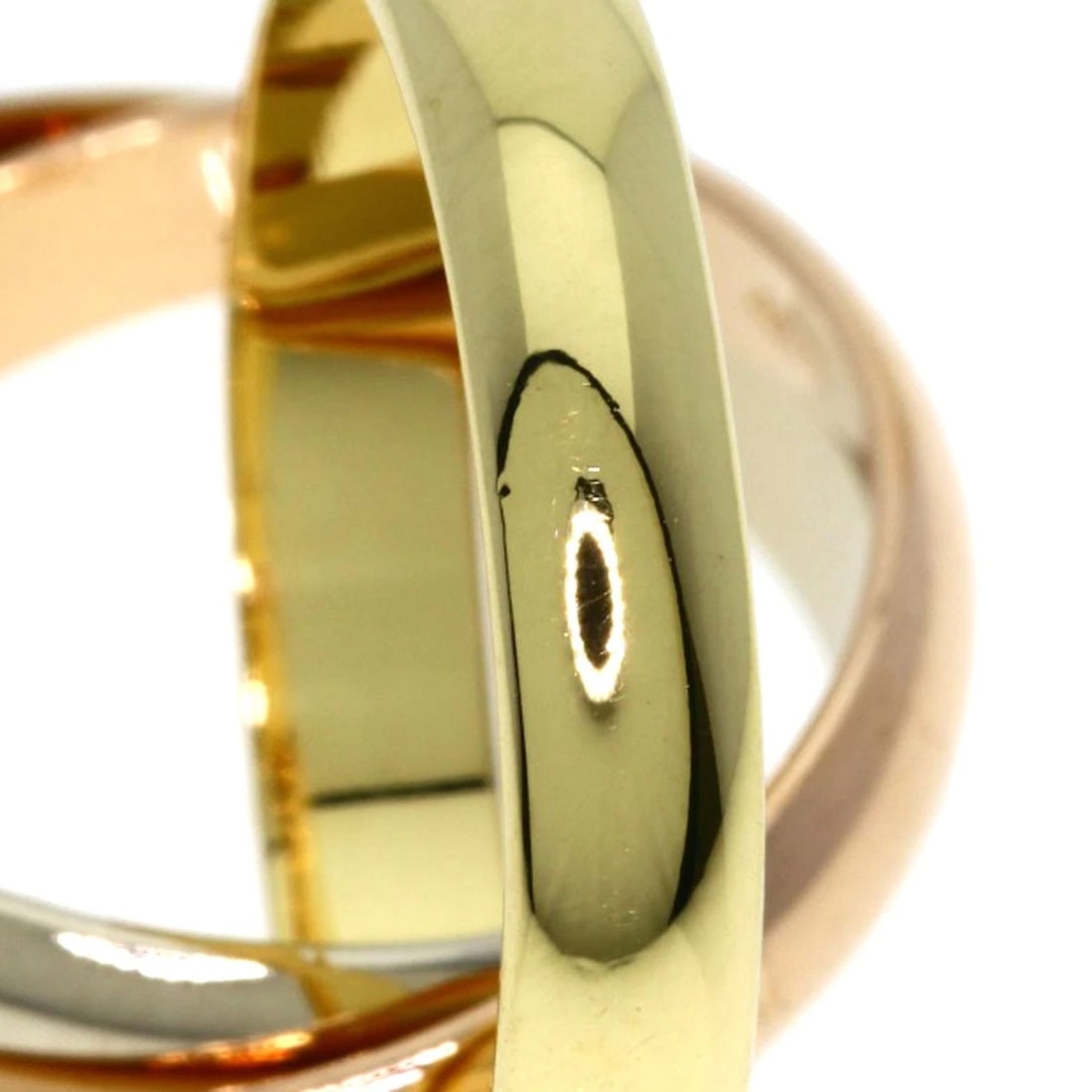 CARTIER TRINITY RING K18 YELLOW GOLD: CARTIER Trinity Ring K18 Yellow Gold Brand: CARTIER Type/Style: Ring Material: K18 Yellow Gold/K18 White Gold/18K Pink Gold, Color: Gold Size: 5.25 (US) Accessories: None Accessories Notic