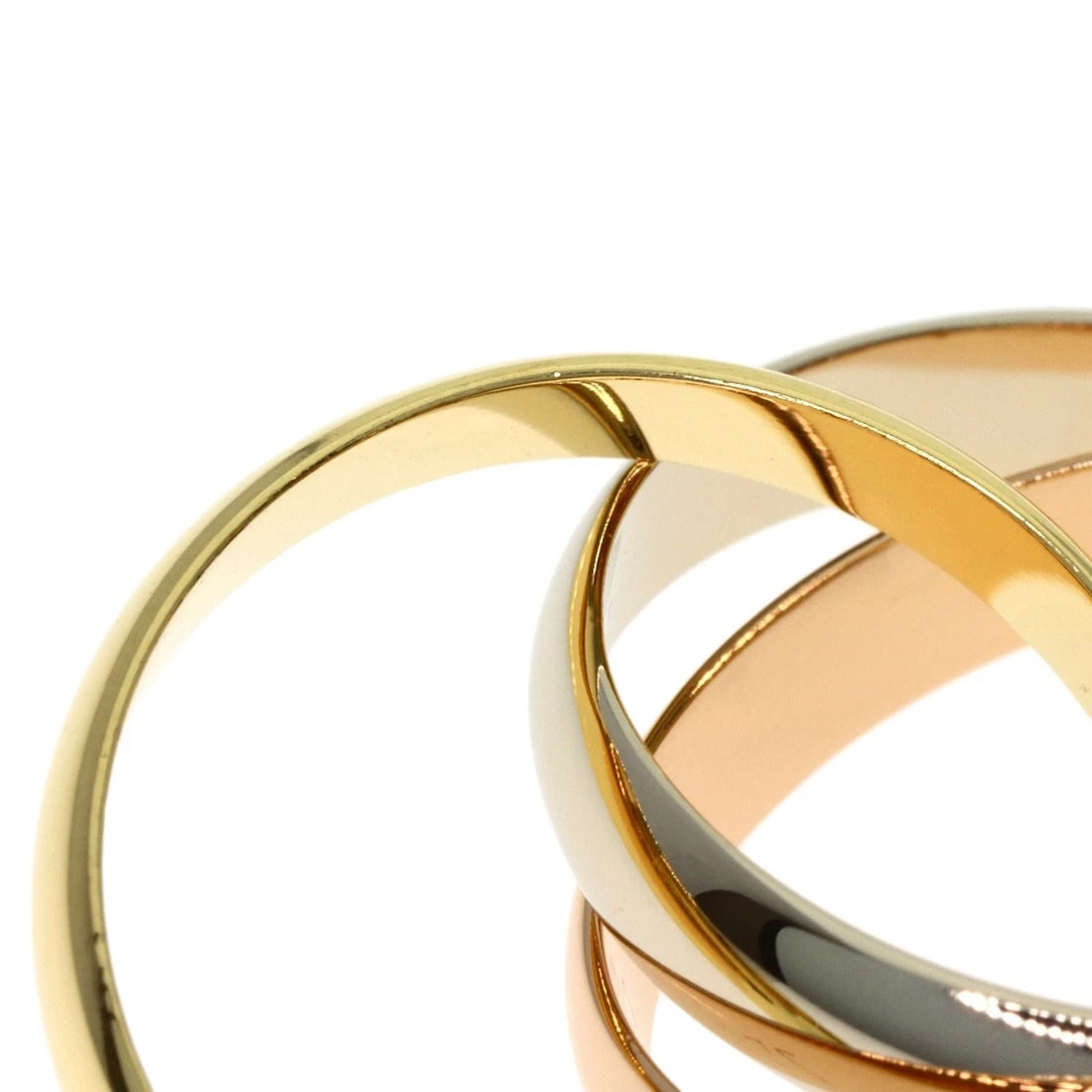 CARTIER TRINITY RING K18 YELLOW GOLD: CARTIER Trinity Ring K18 Yellow Gold Brand: CARTIER Type/Style: Ring Material: K18 Yellow Gold/K18 White Gold/18K Pink Gold, Color: Gold Size: 5.75 (US) Accessories: None Accessories Notic