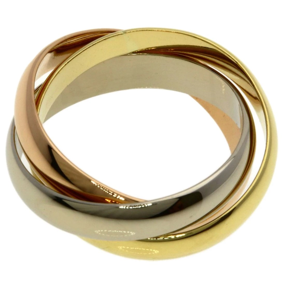 CARTIER TRINITY RING K18 YELLOW GOLD K18 WHITE GOLD: CARTIER Trinity Ring K18 Yellow Gold K18 White Gold Brand: CARTIER Type/Style: Ring Material: K18 Yellow Gold/K18 White Gold/18K Pink Gold, Color: Gold Size: 4.5 (US) Accessories: None Accessories