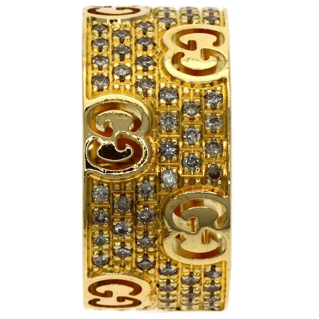 GUCCI ICON STARDUST WIDE DIAMOND RING K18 YELLOW GOLD (1 of 3)