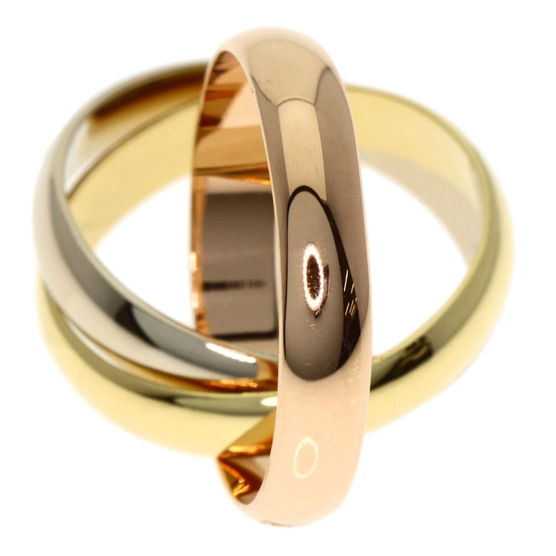 CARTIER TRINITY RING K18 YELLOW GOLD: CARTIER Trinity Ring K18 Yellow Gold Brand: CARTIER Type/Style: Ring Material: K18 Yellow Gold/K18 White Gold/18K Pink Gold, Color: Gold Size: 4.5 (US) Accessories: None Accessories Notice