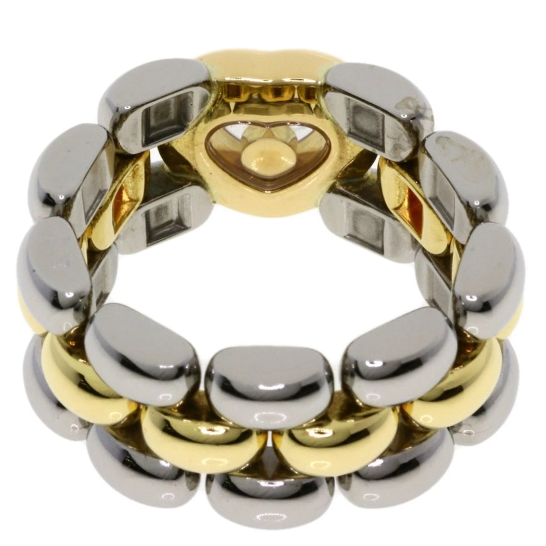 CHOPARD HAPPY DIAMOND RING K18 YELLOW GOLD STAINLESS STEEL: Chopard Happy diamond Ring K18 Yellow Gold Stainless Steel Brand: Chopard Type/Style: Ring Material: K18 Yellow Gold, Main Stone/Creation Natural Color: Gold Size: 6.75 (US) Accessories: None