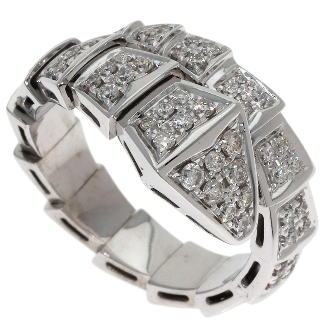 BVLGARI SERPENTI VIPER DIAMOND M RING K18 WHITE GOLD (1 of 5)