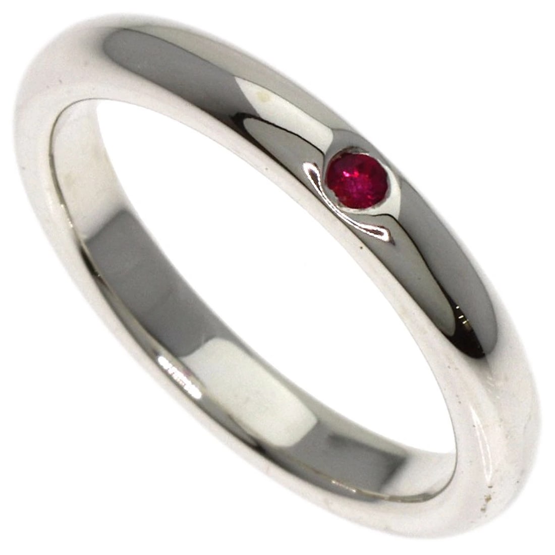 TIFFANY&CO. STACKING BAND RUBY RING SILVER: TIFFANY&Co. Stacking band Ruby Ring Silver Brand: TIFFANY&Co. Type/Style: Ring Material: Silver, Color: Silver Size: 4 (US) Accessories: None Accessories Notice: When purchasing pre-owned