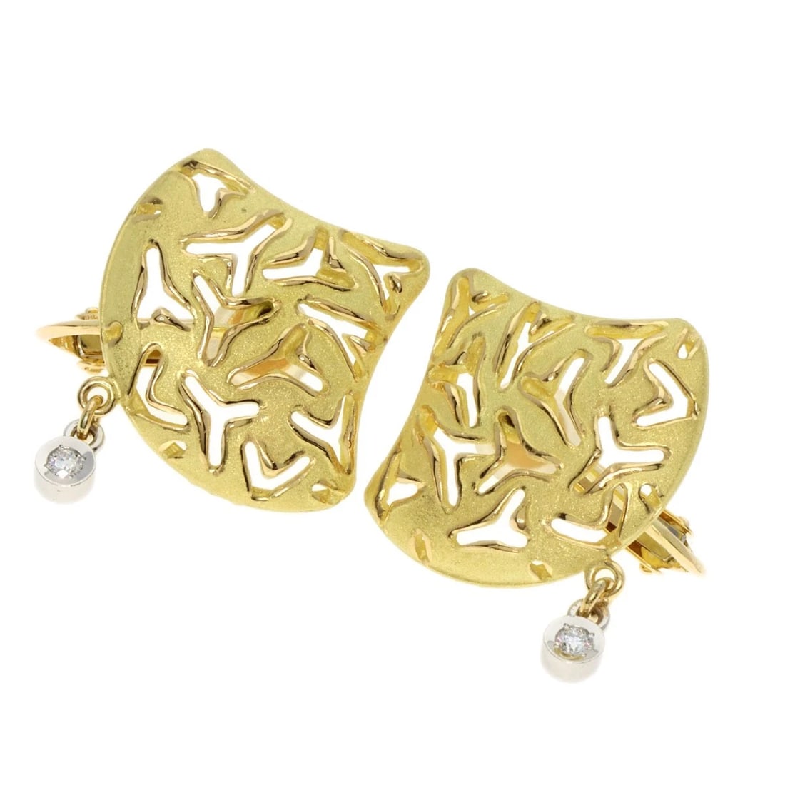 IKEDA KEIKO DIAMOND EARRING K18 YELLOW GOLD PT900 (1 of 4)