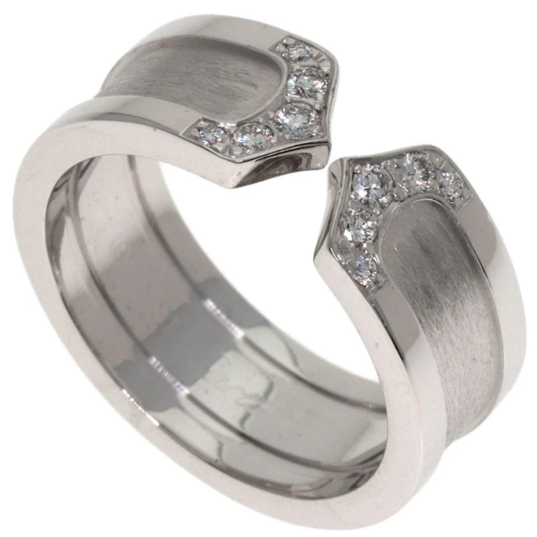 CARTIER C2 RING SM DIAMOND RING K18 WHITE GOLD (1 of 4)