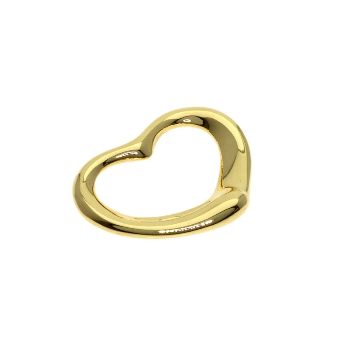 TIFFANY&CO. OPEN HEART PENDANT TOP K18 YELLOW GOLD: TIFFANY&Co. Open heart Pendant top K18 Yellow Gold Brand: TIFFANY&Co. Type/Style: Pendant top Material: K18 Yellow Gold, Color: Gold Size: Top Size:0.5inch/12.6x14.9x2.7mm Accessories: None