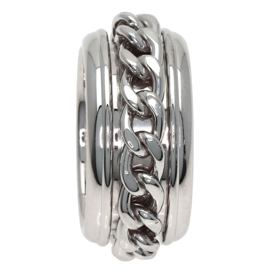 PIAGET POSSESSION CHAIN RING K18 WHITE GOLD: PIAGET possession Chain Ring K18 White Gold Brand: PIAGET Type/Style: Ring Material: K18 White Gold, Color: Silver Size: 7 (US) Accessories: None Accessories Notice: When purchasing pre-ow