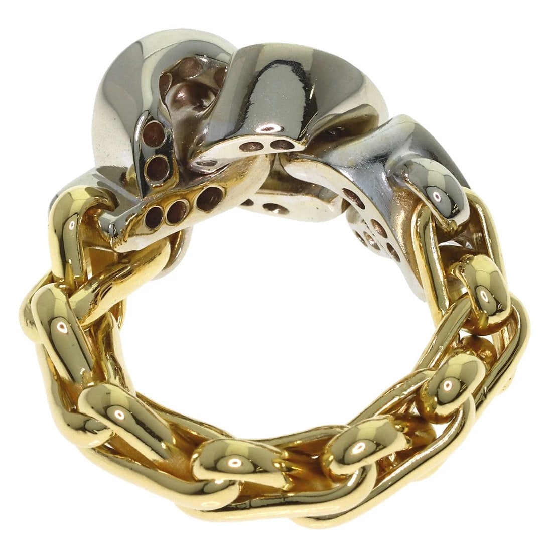POMELLATO CHAIN RING DIAMOND RING K18 YELLOW GOLD K18 WHITE GOLD (1 of 6)