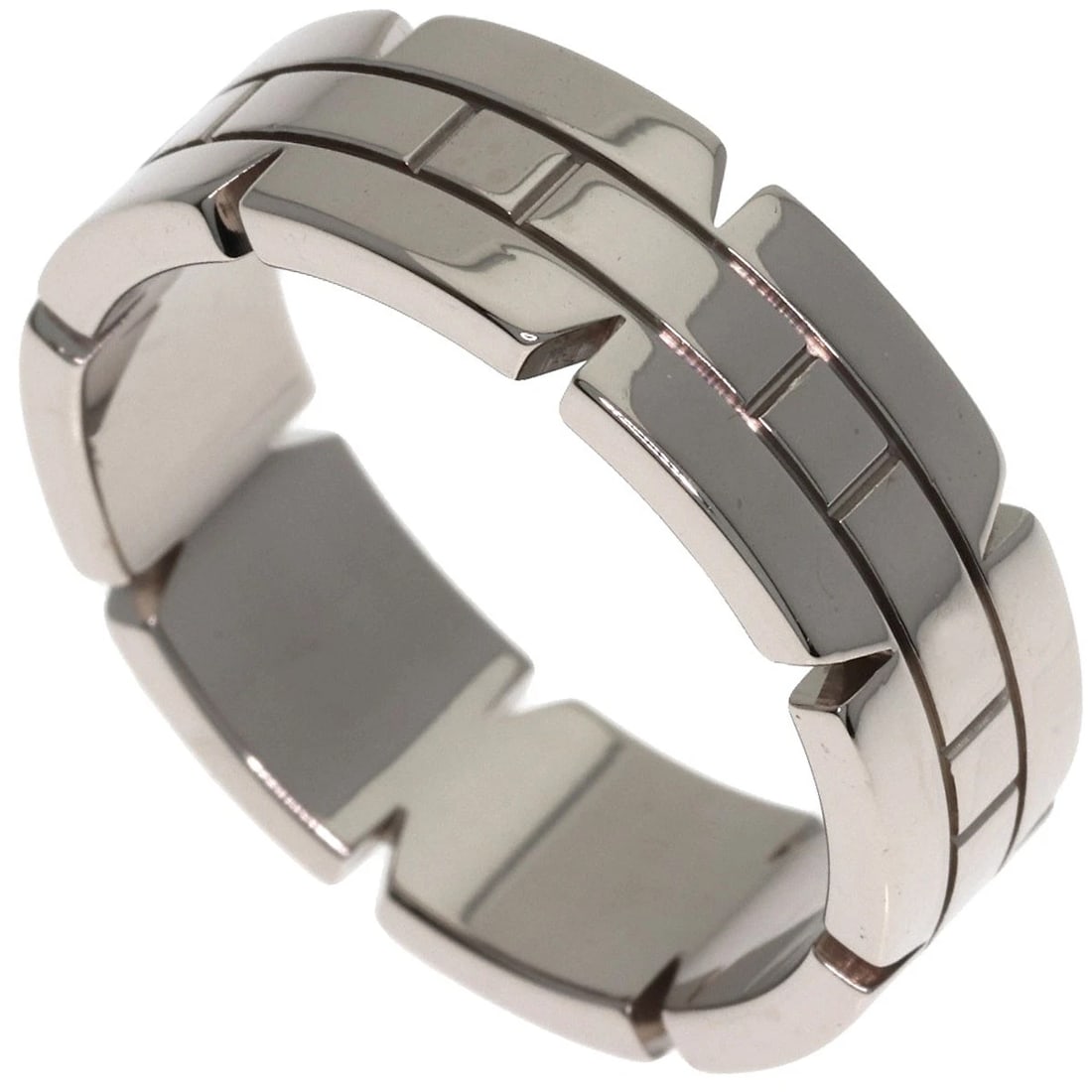 CARTIER TANK RING K18 WHITE GOLD: CARTIER Tank Ring K18 White Gold Brand: CARTIER Type/Style: Ring Material: K18 White Gold, Color: Silver Size: 10.25 (US) Accessories: None Accessories Notice: When purchasing pre-owned goods, please
