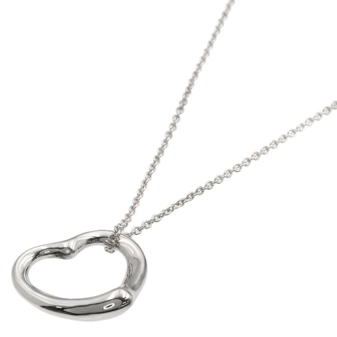 TIFFANY&CO. OPEN HEART NECKLACE SILVER: TIFFANY&Co. Open heart Necklace Silver Brand: TIFFANY&Co. Type/Style: Necklace Material: Silver, Color: Silver Size: Chain Length:16.3inch/41.5cm Chain Width:0.6inch/1.5mm Top