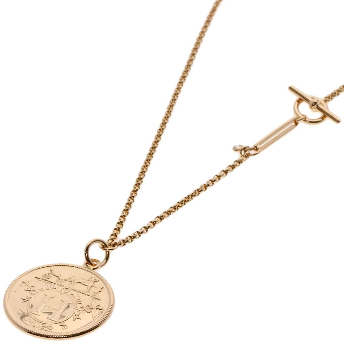 HERMES EXLIBRIS MM 1P DIAMOND NECKLACE: HERMES Exlibris MM 1P Diamond Necklace Brand: HERMES Type/Style: Necklace Material: K18 Pink Gold, Main Stone/Creation Natural Color: Gold Size: Chain Length:19.7inch/50cm Chain Width:0.8inch/2mm Top