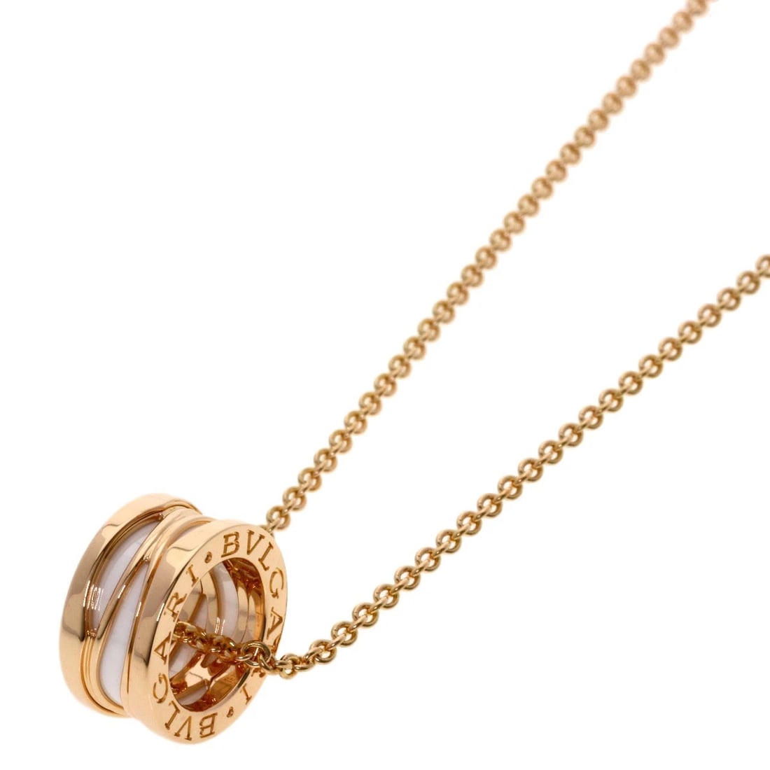 BVLGARI B.ZERO1 LEGEND NECKLACE: BVLGARI B.zero1 Legend Necklace Brand: BVLGARI Type/Style: Necklace Material: K18 Pink Gold, Color: Gold Size: Chain Length:17.7inch/45cm Chain Width:0.7inch/1.8mm Top Size:0.6inch/15.3x7.6x15.3mm