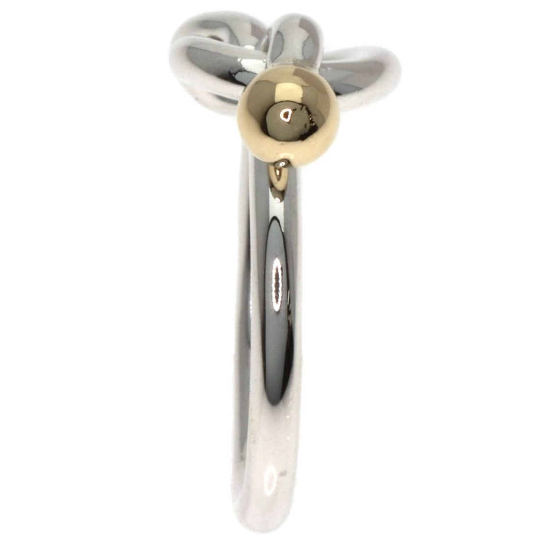 TIFFANY&CO. LOVE KNOT RING SILVER 18K YELLOW GOLD: TIFFANY&Co. Love knot Ring Silver 18K Yellow Gold Brand: TIFFANY&Co. Type/Style: Ring Material: Silver/18K Yellow Gold, Color: Silver Size: 5 (US) Accessories: None Accessories Notice: Whe