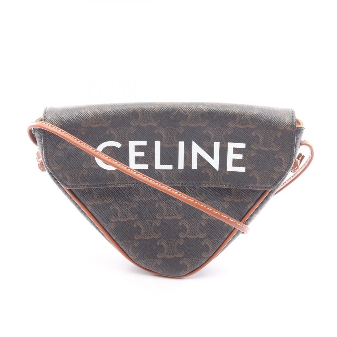 CELINE TRIOMPHE TRIANGLE CROSSBODY SHOULDER BAG: CELINE Triomphe Triangle Crossbody Shoulder Bag Brand: CELINE Type/Style: Shoulder Bag Material: PVC coated canvas Color: Other?ish colors ? Black / Brown?ish colors Size: H:15cm x W:19.5cm x D:3cm