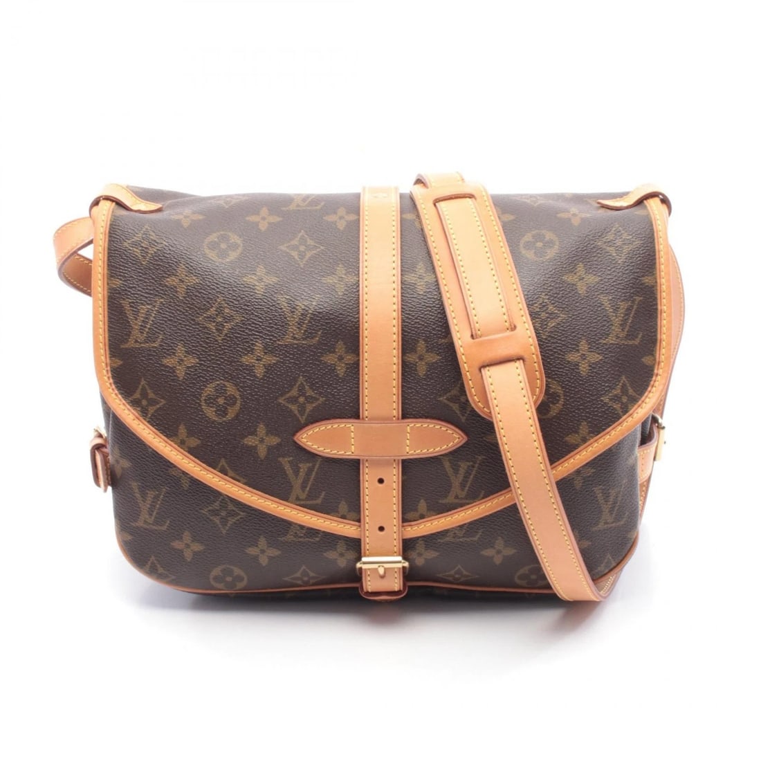 LOUIS VUITTON SAUMUR 30 SHOULDER CROSSBODY BAG: LOUIS VUITTON Saumur 30 Shoulder Crossbody Bag Brand: LOUIS VUITTON Type/Style: Shoulder Bag Material: Monogram ? PVC coated canvas ? leather Color: Brown?ish colors Size: H:22cm x W:28cm x D:6/6cm (H