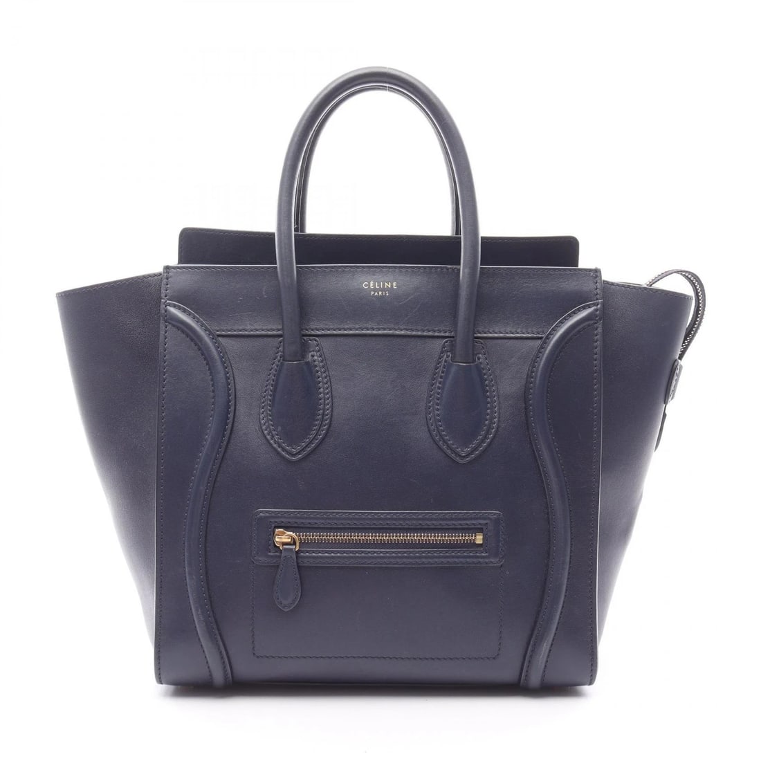CELINE LUGGAGE MINI SHOPPER HANDBAG: CELINE Luggage mini shopper Handbag Brand: CELINE Type/Style: Handbag Material: leather Color: Navy?ish colors Size: H:31cm x W:30cm x D:17cm (H:12.2" x W:11.8" x D:6.7") Accessories: None