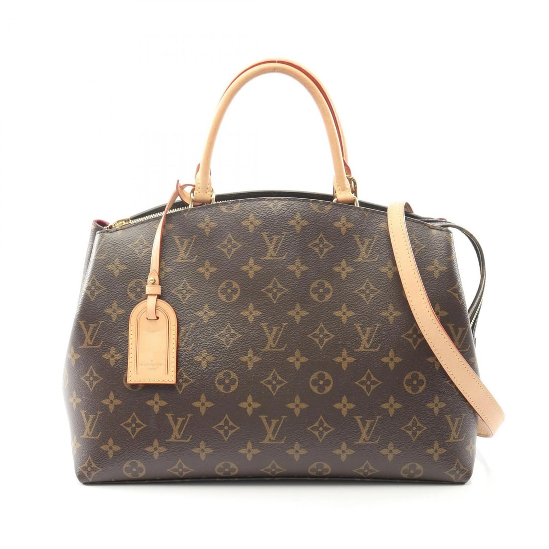 LOUIS VUITTON GRAND PALAIS MM 2WAY SHOULDER HANDBAG: LOUIS VUITTON Grand Palais MM 2Way Shoulder Handbag Brand: LOUIS VUITTON Type/Style: Handbag Material: Monogram ? PVC coated canvas ? leather Color: Brown?ish colors Size: H:25cm x W:34cm x D:15cm (H:
