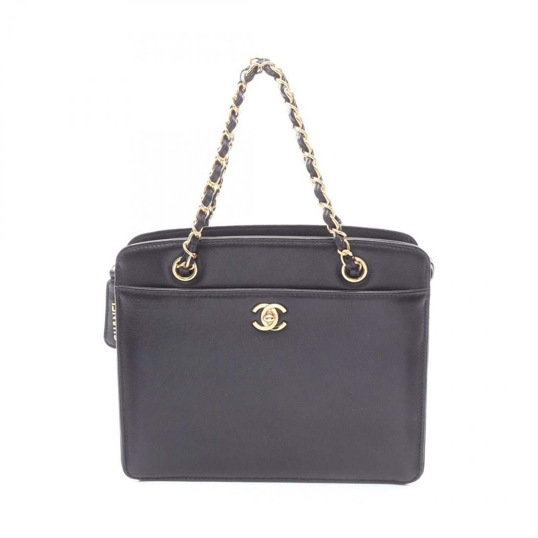CHANEL COCO MARK CHAIN HANDBAG LEATHER (1 of 4)