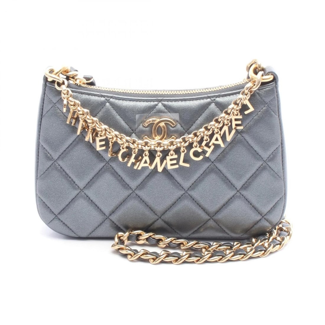 CHANEL MATELASSE COCO MARK CHAIN SHOULDER BAG: CHANEL Matelasse COCO Mark Chain Shoulder Bag Brand: CHANEL Type/Style: Shoulder Bag Material: leather ? Lambskin (sheep leather) Color: Gray?ish colors Size: H:12cm x W:18.5cm x D:3cm (H:4.7" x W:7.3